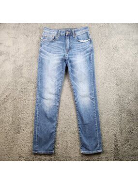 American Eagle AE Flex Slim Straight Jeans Men's 29x32 Stretch Light Wash Ripped